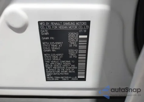 2020 Nissan Rogue Sv Fwd z USA, uszkodzony, nr VIN KNMAT2MT0LP507830